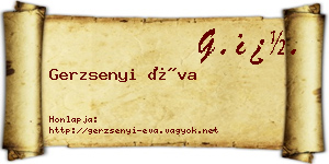Gerzsenyi Éva névjegykártya