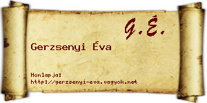 Gerzsenyi Éva névjegykártya